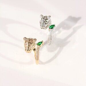 14K panther cat ring